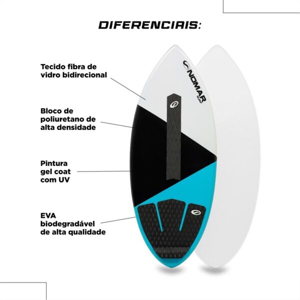 prancha nomar skimboard iniciante modelo pequeno 1,10